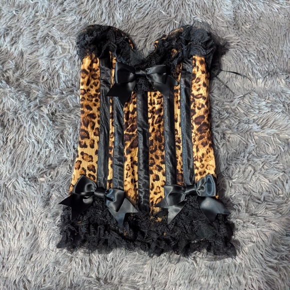 RARE Mystery House Leopard Corset Costume M/S EUC - Picture 6 of 11